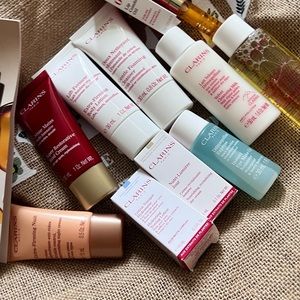 12x Clarins Set Cream Face Body Scrub New cleanser serum lotion